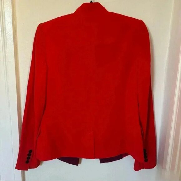 Marc Jacobs Sparks Crepe Blazer Bright Red with Maroon Size 6 Like New - Picture 9 of 10